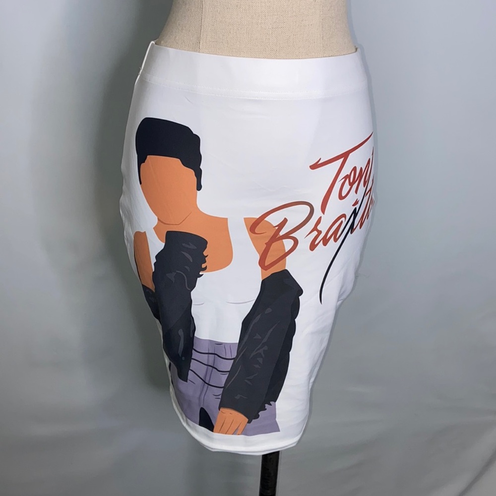 Temple And Kardy Toni Braxton White Pencil Skirt Size Small